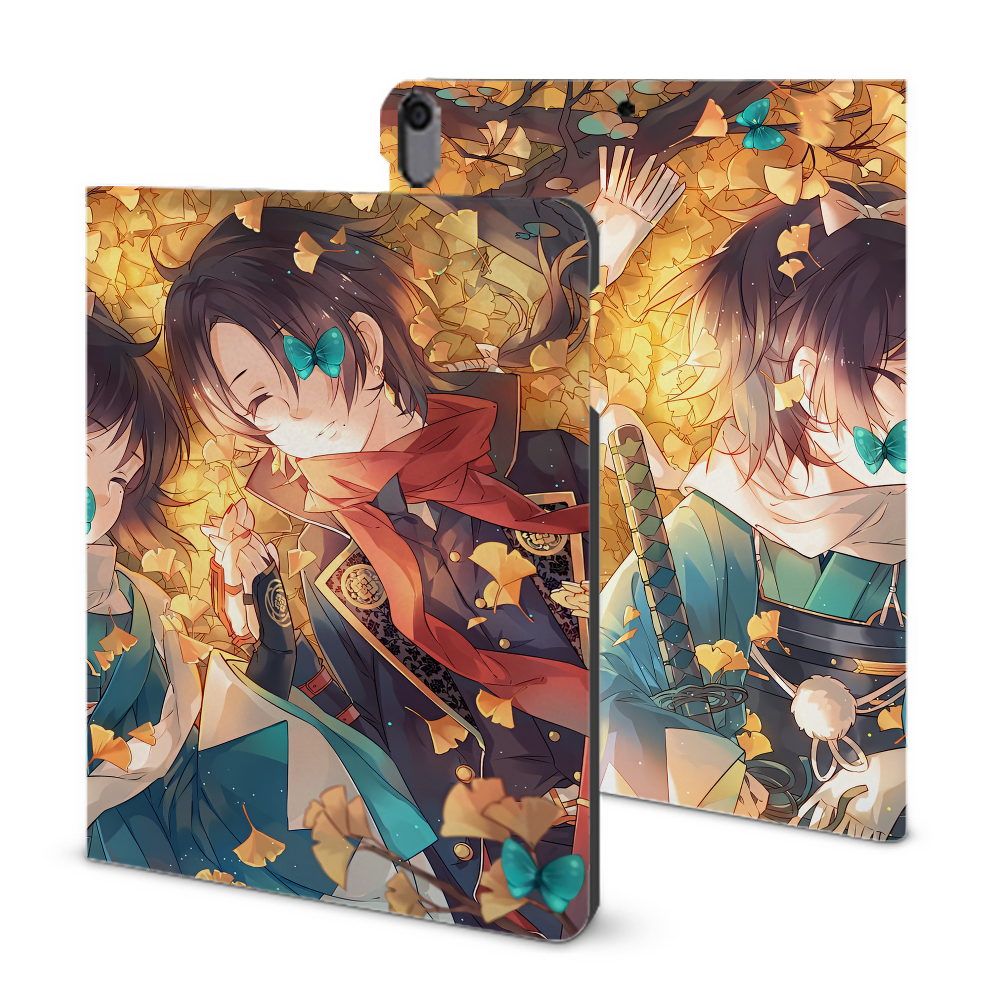 （画像用） 刀剣乱舞 Touken Ranbu IPad ケース ブック型 PUレザー TPU 耐衝撃 軽量 薄型 ペン収納なし 全面保護 IPad 各モデル対応